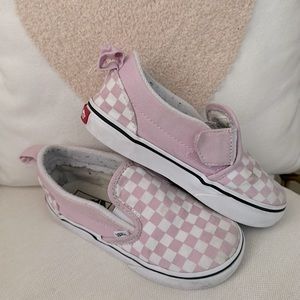 Girls slip on checkered Vans